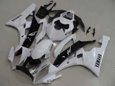 Carenagens Moto Yamaha YZF R6 2006-2007 - Branco Preto Brilhante