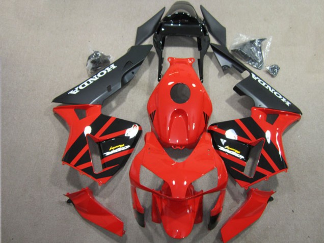Carenagem Moto Honda CBR600RR 2003-2004 - Vermelho Preto Brilhante Preto Fosco