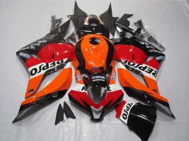 Plástico ABS Honda CBR600RR 2009-2012 - Laranja Branco Vermelho Preto Brilhante Repsol