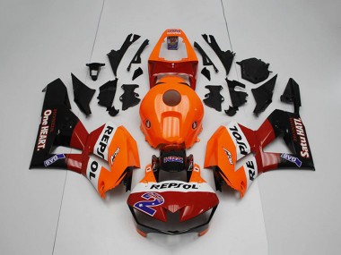 Carenagens Moto Honda CBR1000RR 2012-2016 - Laranja Branco Vermelho Preto Brilhante Repsol 2