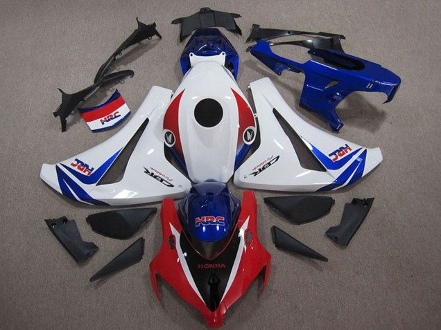 Kits Carenagens Moto Honda CBR1000RR 2008-2011 - Branco Vermelho Azul HRC