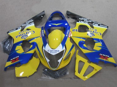 Carenagens Moto Suzuki GSXR 600 2004-2005 - Amarelo Azul Branco Preto Corona Extra