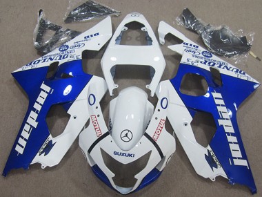 Carenagens Moto Suzuki GSXR 600 2004-2005 - Branco Azul Jordan Motul