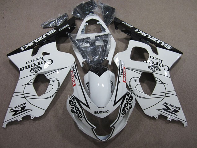 Carenagens Moto Suzuki GSXR 600 2004-2005 - Branco Preto Corona Extra Motul