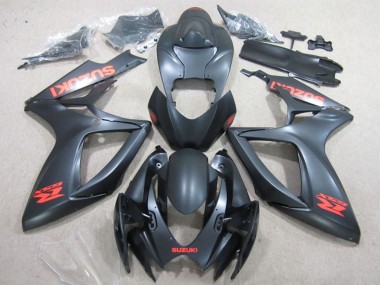 Carenagens Moto Suzuki GSXR 600 2006-2007 - Preto Fosco Vermelho Decal