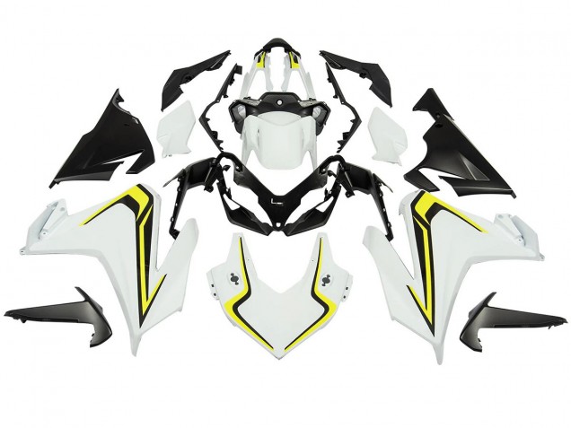 Carenagens Moto Honda CBR500R 2022-2023 - Branco Amarelo Néon Preto Fosco
