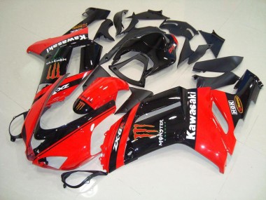 Monster Vermelho Carenagem Moto ZX6R 07-08
