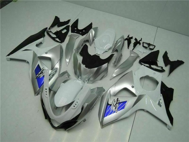 Prata Branco Carenagem Moto GSXR 1000 K9 09-16 Prata Branco Carenagem Moto GSXR 1000 K9 09-16