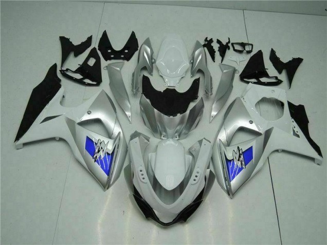 Prata Branco Carenagem Moto GSXR 1000 K9 09-16 Prata Branco Carenagem Moto GSXR 1000 K9 09-16
