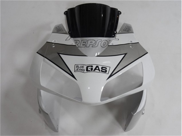 Prata Branco Preto Repsol Carenagem Moto CBR 600RR 03-04 Prata Branco Preto Repsol Carenagem Moto CBR 600RR 03-04
