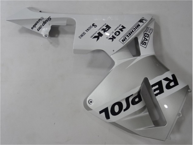 Prata Branco Preto Repsol Carenagem Moto CBR 600RR 03-04 Prata Branco Preto Repsol Carenagem Moto CBR 600RR 03-04