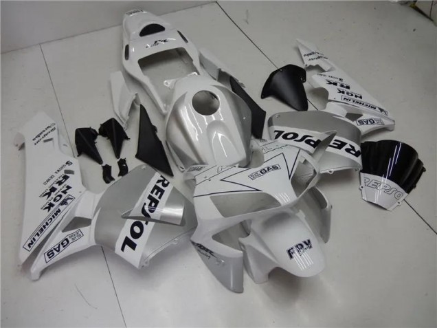 Prata Branco Preto Repsol Carenagem Moto CBR 600RR 05-06