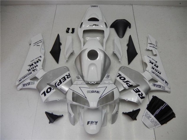 Prata Branco Preto Repsol Carenagem Moto CBR 600RR 05-06