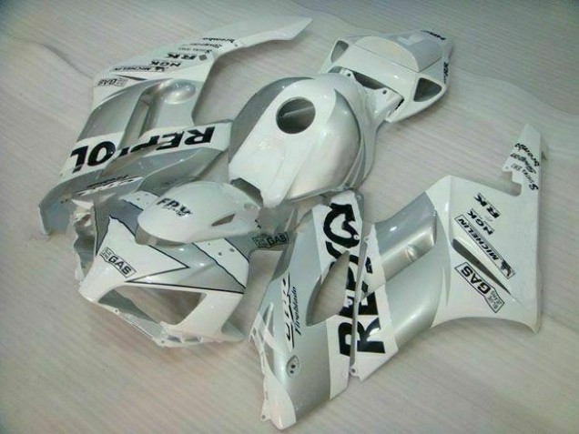 Prata Branco Repsol Abs Kit Completos Carenagem Moto CBR 1000RR 04-05