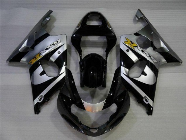 Prata Preto Carenagem Moto GSXR 1000 K1 00-02 Prata Preto Carenagem Moto GSXR 1000 K1 00-02