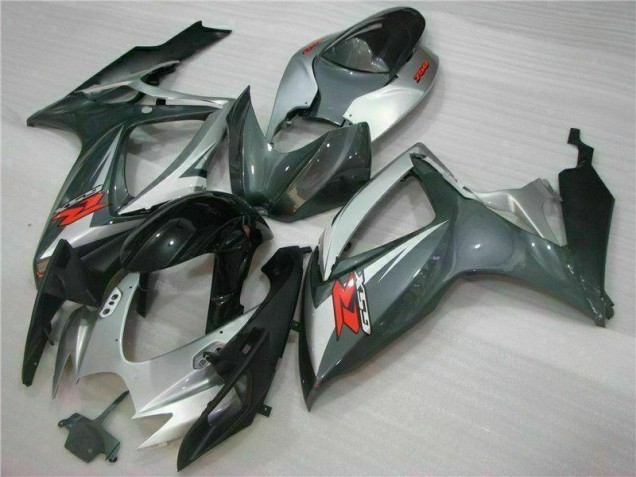 Prata Preto Carenagem Moto GSXR 600 / 750 K6 06-07 Prata Preto Carenagem Moto GSXR 600 / 750 K6 06-07