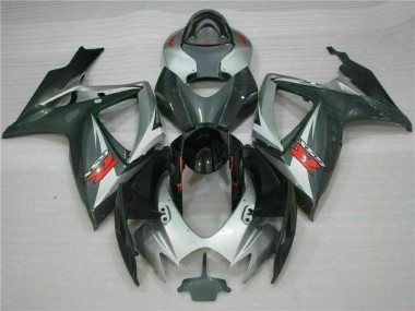 Prata Preto Carenagem Moto GSXR 600 / 750 K6 06-07