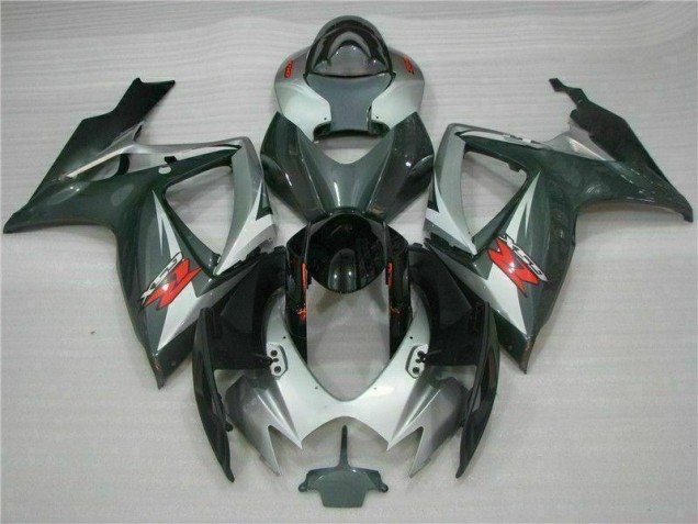 Prata Preto Carenagem Moto GSXR 600 / 750 K6 06-07 Prata Preto Carenagem Moto GSXR 600 / 750 K6 06-07