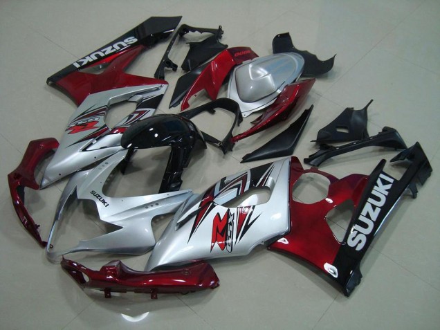 Prata Vermelho Carenagem Moto GSXR 1000 K5 05-06