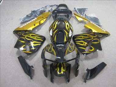 Preto Amarelo Chama Carenagem Moto CBR 600RR 05-06