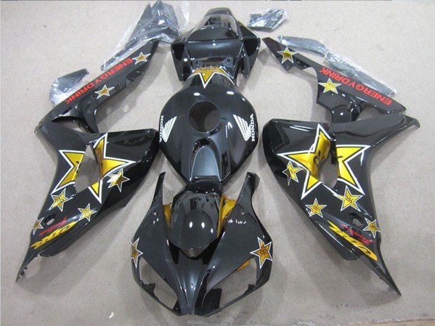 Preto Amarelo ENERGY Drink Carenagem Moto CBR 1000RR 06-07