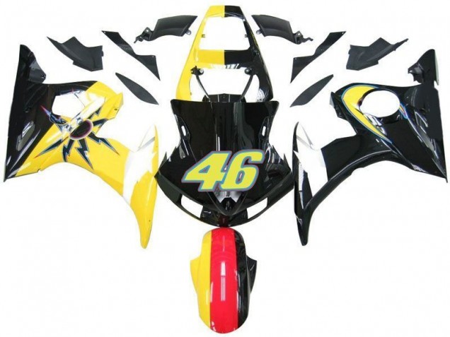 Preto Amarelo No. 46 Carenagem Moto R6 03-05