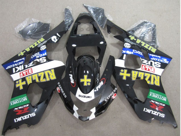 Preto Amarelo Rizla Abs Moto Plástico GSXR 600 K4 04-05