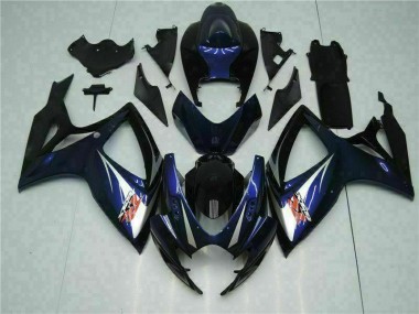 Preto Azul Abs Kits Completos Carenagem Moto GSXR 600 / 750 K6 06-07