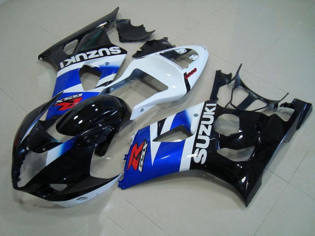 Preto Azul Branco Carenagem Moto GSXR 1000 K3 03-04 Preto Azul Branco Carenagem Moto GSXR 1000 K3 03-04