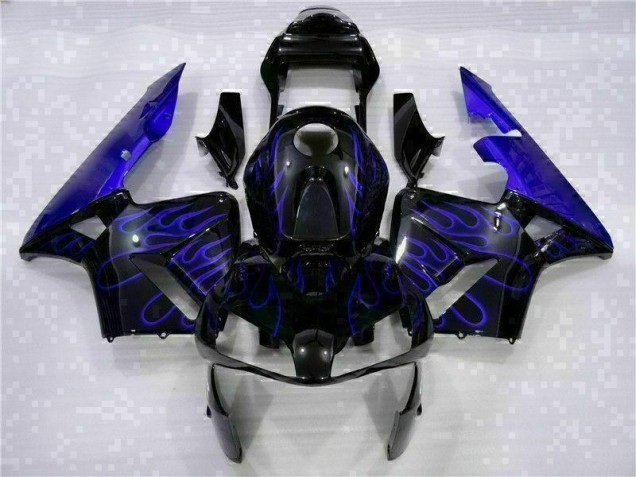 Preto & Azul Chama Carenagem Moto CBR 600RR 03-04