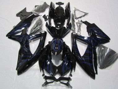 Preto Azul Chama Carenagem Moto GSXR 600 K8 08-10