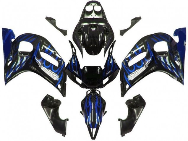Preto Azul Chama Carenagem Moto R6 98-02