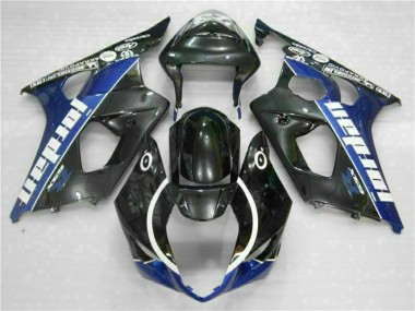 Preto Azul Kit Carenagem Moto GSXR 1000 K3 03-04