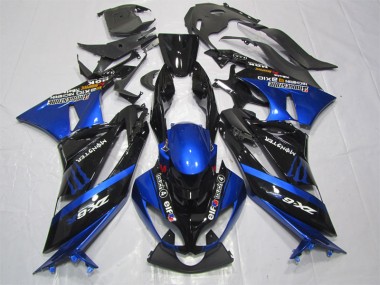 Preto Azul Monster Carenagem Moto ZX6R 09-12