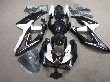 Preto Branco Abs Moto Plásticos GSXR 600 K8 08-10