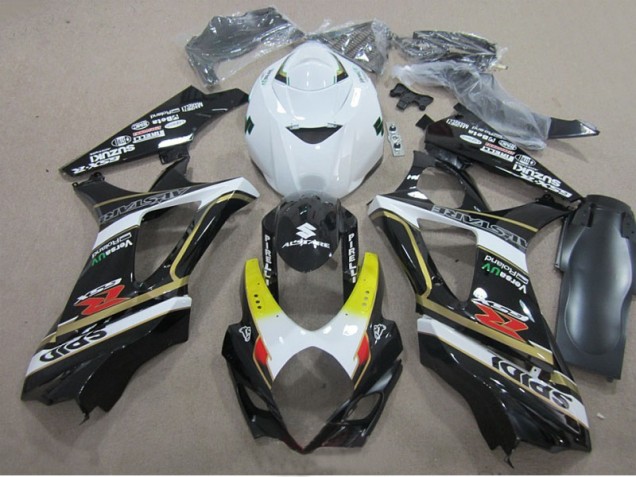 Preto Branco Carenagem Moto GSXR 1000 K7 07-08 Preto Branco Carenagem Moto GSXR 1000 K7 07-08
