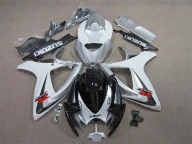 Preto Branco Carenagem Moto GSXR 600 K6 06-07