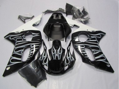 Preto Branco Chama Carenagem Moto R6 98-02
