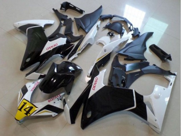 Preto Branco Denso Rizoma 14 Carenagem Moto CBR 500RR 13-15