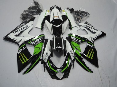 Preto Branco Verde Monster Pizzoli Carenagem Moto GSXR 1000 K9 09-16