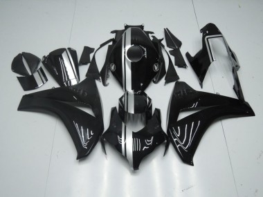 Preto Brilhante & Prata Listra Carenagem Moto CBR 1000RR 08-11