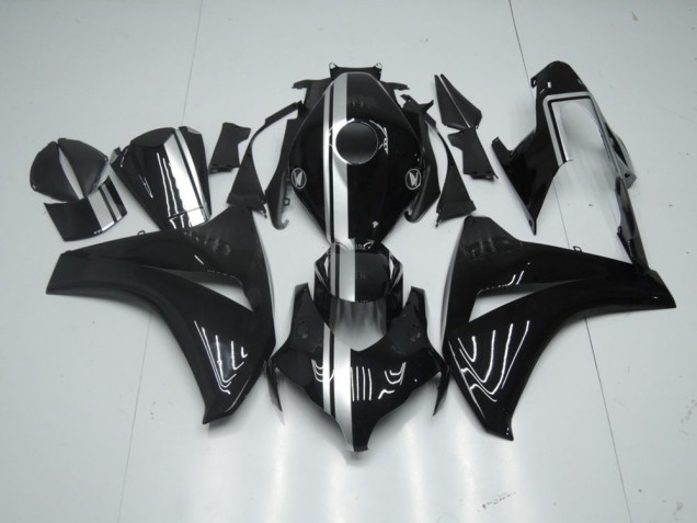 Preto Brilhante & Prata Listra Carenagem Moto CBR 1000RR 08-11