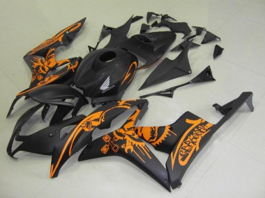 Preto Fosco Laranja Adesivo Carenagem Moto CBR 600RR 07-08