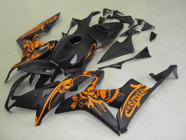 Preto Fosco Laranja Adesivo Carenagem Moto CBR 600RR 07-08