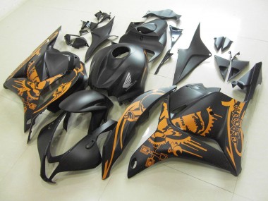 Preto Fosco Laranja Adesivo Carenagem Moto CBR 600RR 09-12