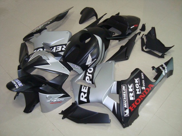 Preto Fosco Prata Repsol Carenagem Moto CBR 600RR 05-06 Preto Fosco Prata Repsol Carenagem Moto CBR 600RR 05-06