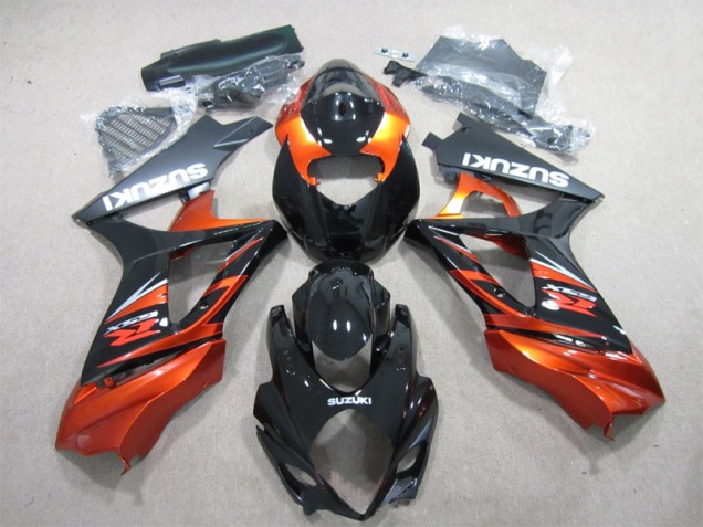 Preto Laranja Abs Moto Plásticos GSXR 1000 K7 07-08 Preto Laranja Abs Moto Plásticos GSXR 1000 K7 07-08