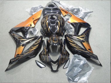 Preto Laranja Chama Carenagem Moto CBR 600RR 07-08