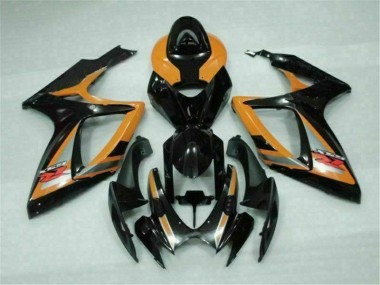 Preto Laranja Moto Plástico GSXR 600 / 750 K6 06-07