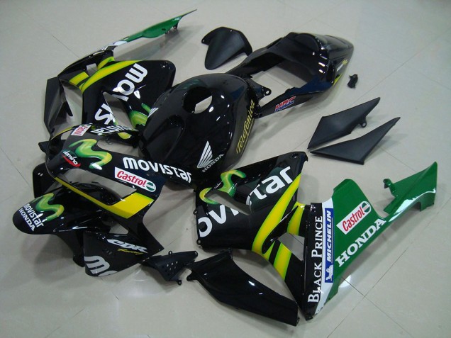 Preto Movistar Carenagem Moto CBR 600RR 03-04 Preto Movistar Carenagem Moto CBR 600RR 03-04